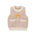 thumbnail image 1 of Suealasg Toddler Sweater Vest for Girls Boys Sleeveless Contrast Color Sunlight Bear Knit Vest 6M 1T 2T 3T Baby Boys Girls Fall Winter Clothes, 1 of 6