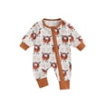 thumbnail image 1 of Suealasg Western Baby Boy Girl Fall Clothes 3 6 12 18 Months Infant Cow Print Long Sleeve Zipper Romper Jumpsuit Newborn One Piece Country Outfits, 1 of 7