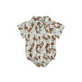 thumbnail image 1 of Suealasg Western Baby Boys Clothes 3M 6M 12M 18M Short Sleeve Boots/Horse/Cactus Print Turn-Down Collar Shirts Romper Infant Boys One Piece Bodysuits, 1 of 9