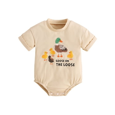 Suealasg Western Baby Boys Girls Rompers 3 6 12 18 Months Infant Short Sleeve Round Neck Animal Print Bodysuit