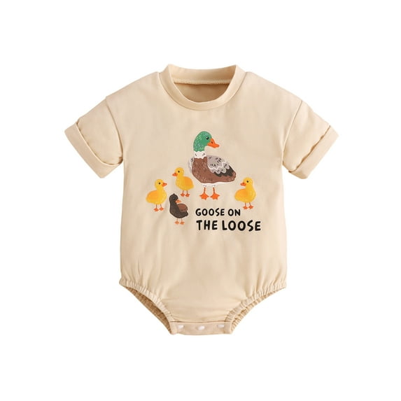 Suealasg Western Baby Boys Girls Rompers 3 6 12 18 Months Infant Short Sleeve Round Neck Animal Print Bodysuit