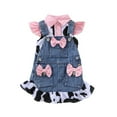 thumbnail image 1 of Suealasg Western Little Girl Outfit 1T 2T 3T 4T 5T 6T Kids Girls Summer Clothes Flying Sleeve Button Down Cow Print Shirt Denim Overalls Skirt Set, 1 of 8