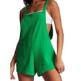 thumbnail image 1 of Suealasg Women's Summer Short Jumpsuit Solid Color Sleeveless Spaghetti Strap Jumpsuit Casual Suspender Pants, 1 of 4