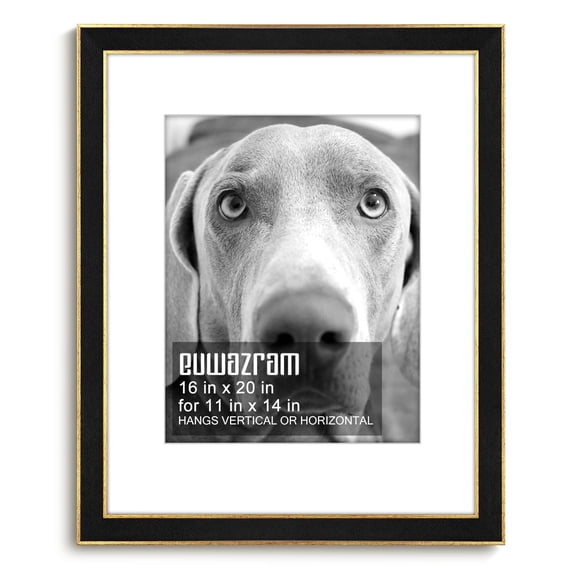 Suede 16x20 Frame - Single Mas Elegant Black 16 X 20er With Mat For 11x14 Picture Frames Artwork Puzzles Photos And Movieers