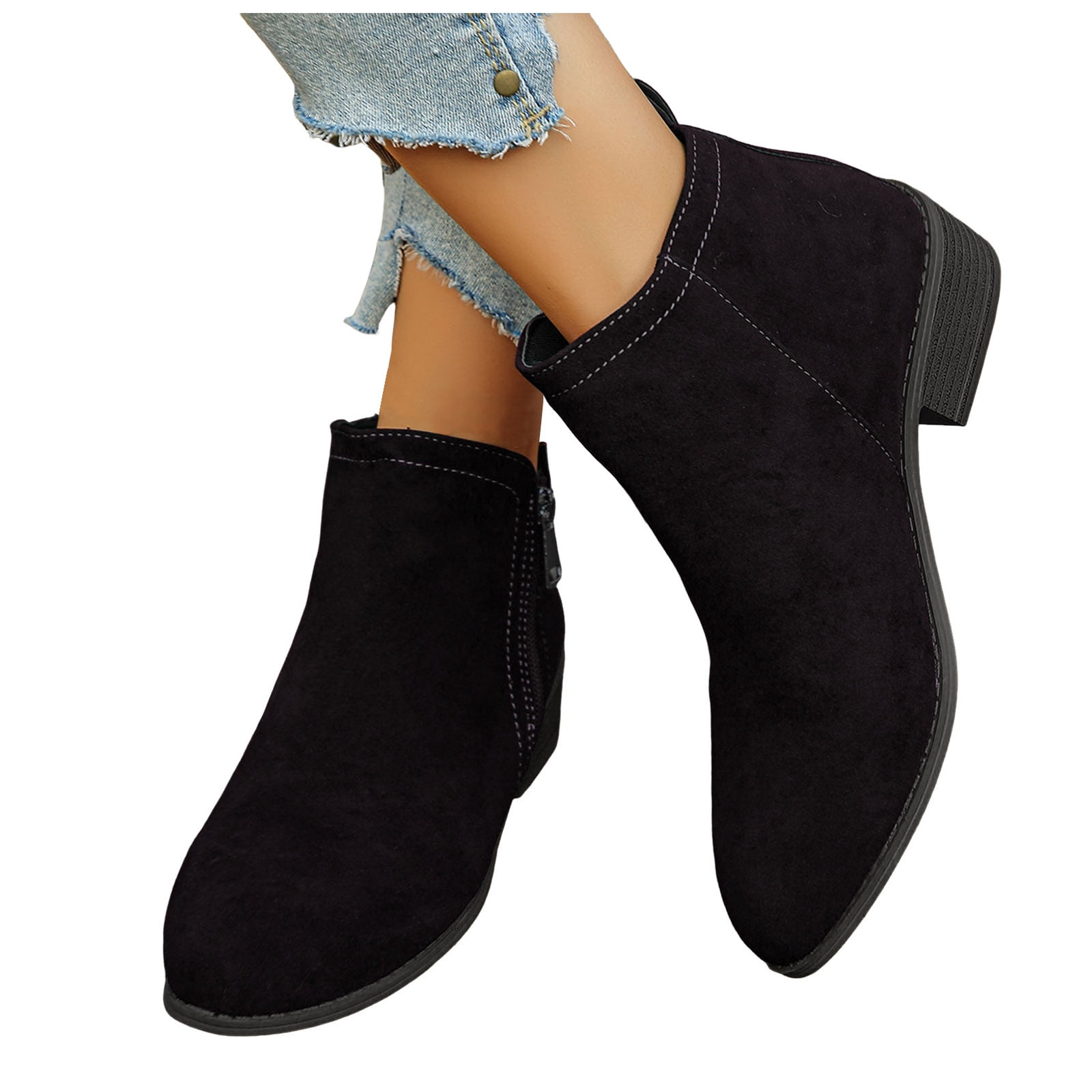 dressy womens black suede booties