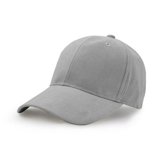 Suede Baseball Cap, Unisex Faux Suede Leather Classic Adjustable Plain Hat Baseball Cap Grey