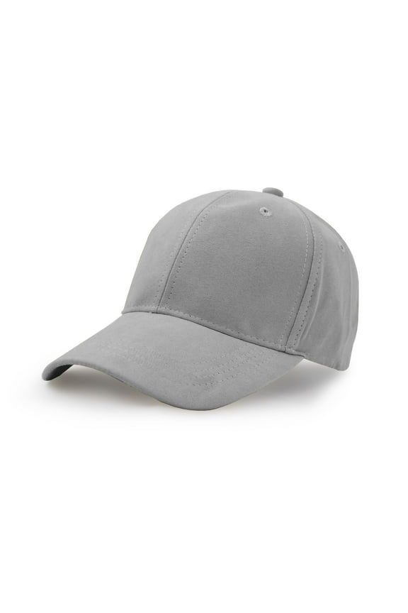 Suede Baseball Cap, Unisex Faux Suede Leather Classic Adjustable Plain Hat Baseball Cap Grey