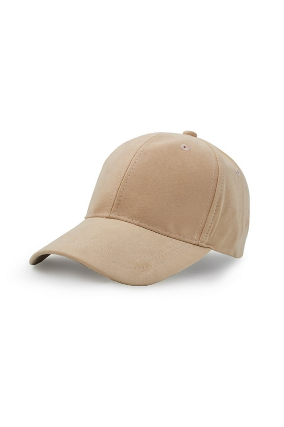 Suede Baseball Cap, Unisex Faux Suede Leather Classic Adjustable Plain Hat Baseball Cap Khaki