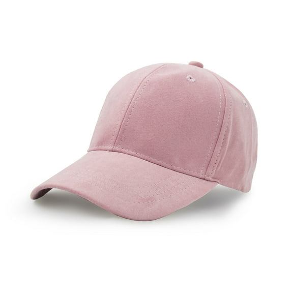 Suede Baseball Cap, Unisex Faux Suede Leather Classic Adjustable Plain Hat Baseball Cap Pink