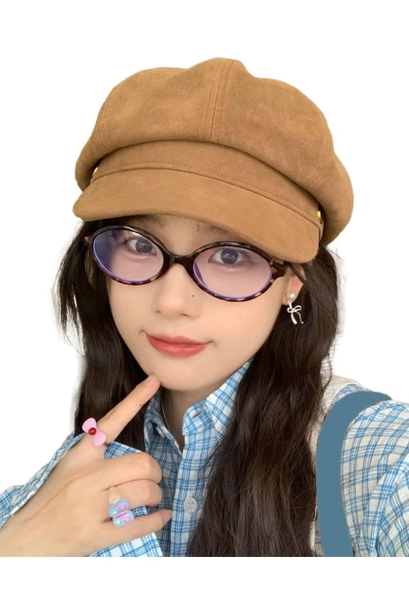 Suede Beret Hats for Women Suede Slouchy French Beret Hats for Women Retro Newsboy Cap Beanies Cap Skull Cap Painter Cap