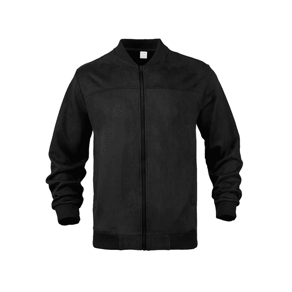 Suede Bomber Jacket for Men - Classic Brown Leather-Look Flight Jacket with Zipper, Stylish Casual & Versatile Outerwear