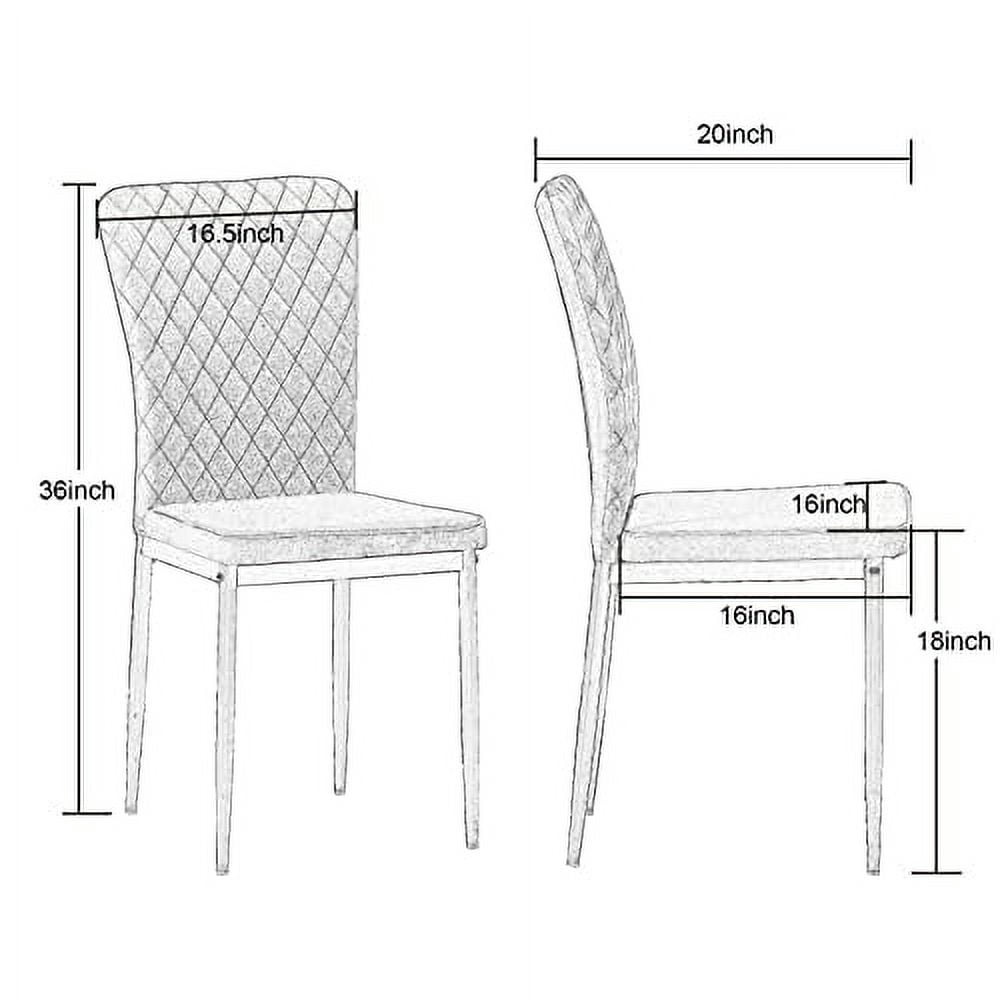 Suede Brown Dining Chairs Set of 8 Modern Armless High Back Ergonomic