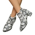 thumbnail image 1 of Suede Chelsea Boots Women Block Heel Pointed Toe Zipper Splice Ankle Booties Casual Winter Dress Short Boots, 1 of 6