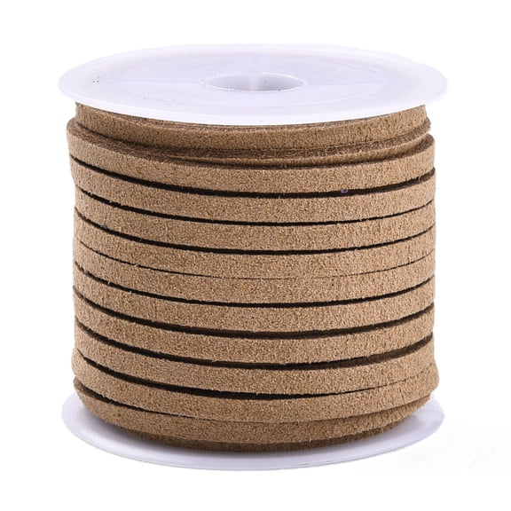 Suede Cord Suede Lace Camel 3x1.5mm about 5.46 yards(5m)/roll 25rolls/bag