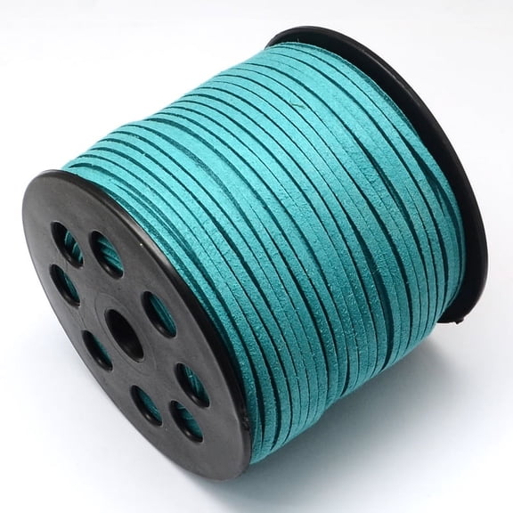 Suede Cord Suede Lace Dark Turquoise 2.7x1.4mm about 98.42 yards(90m)/roll