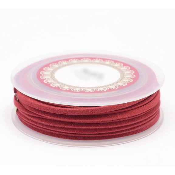 Suede Cord Suede Lace Red 3x1.5mm 5.46 Yards(5m)/Roll for diy