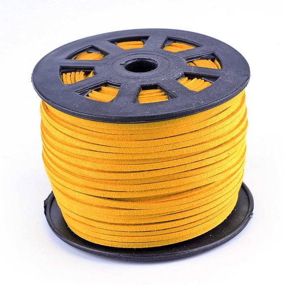 Suede Cords Suede Lace golden 1/8 inch(3mm)x1.5mm 100yards/roll(91.44m/roll) 300 feet/roll