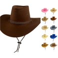 thumbnail image 1 of " Suede Cowboy Hat British Style Western Rancher Hat for Unisex" Party Cowboy Hats Calvary Hat Cowboy Vest for Men Hat Stretcher for Men Cowboy Hat Who Took The Farmers Hat Girls Cowboy Hat Teal High, 1 of 3