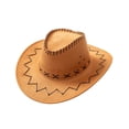 thumbnail image 1 of Suede Cowboy Hat Western Style Sturdy Adjustable Chin Strap for All Day Wear Orange, 1 of 8