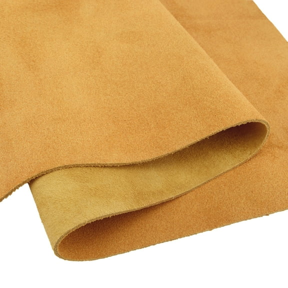 Suede Cowhide Skin Pieces 1.5-2mm Thick 4/5oz Tooling Leather Sheets Yellow Color