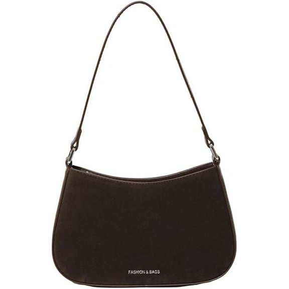 Suede Crescent Shoulder Bag Small Hobo Handbag for Women Suede Tote Bag Retro Fall Bag and Suede Crescent Purse