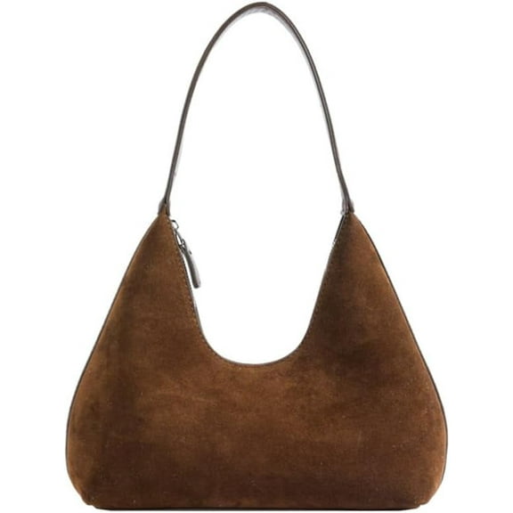 Suede Crescent Shoulder Bag for Women Y2k Suede Cloud Hobo Handbag and Purse Trendy Hobo Crescent Purse Everyday Bag