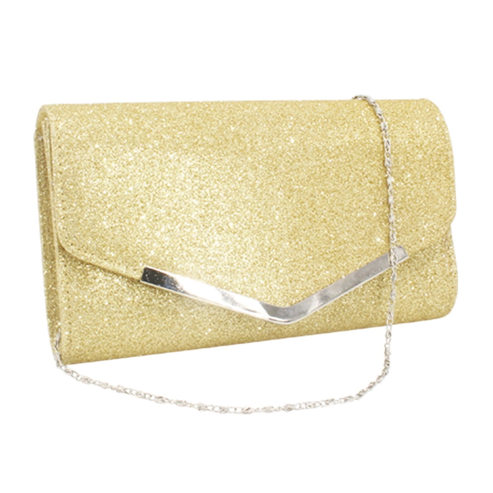 Evening Envelop Clutch Bag With Removable Wristlet Handle 