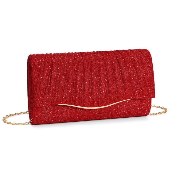 Suede Evening Bag Formal Clutch Purses for Women Sparkling Evening Bag with Detachable Chain for Prom Wedding Party