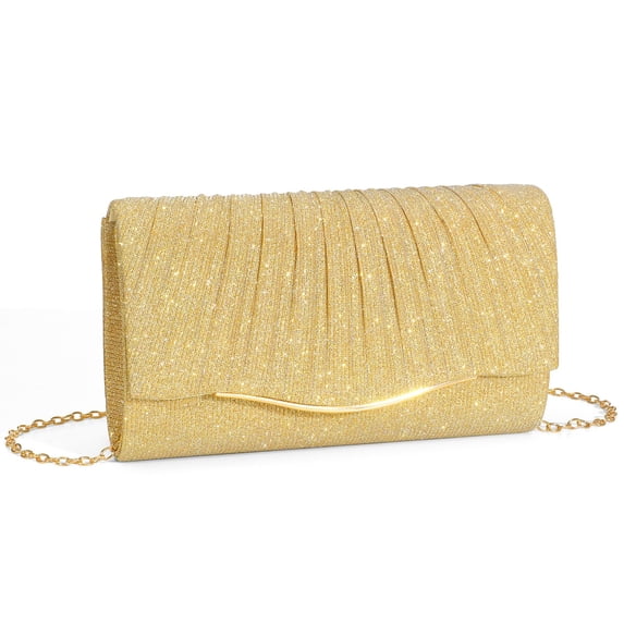 Suede Evening Bag Formal Clutch Purses for Women Sparkling Evening Bag with Detachable Chain for Prom Wedding Party