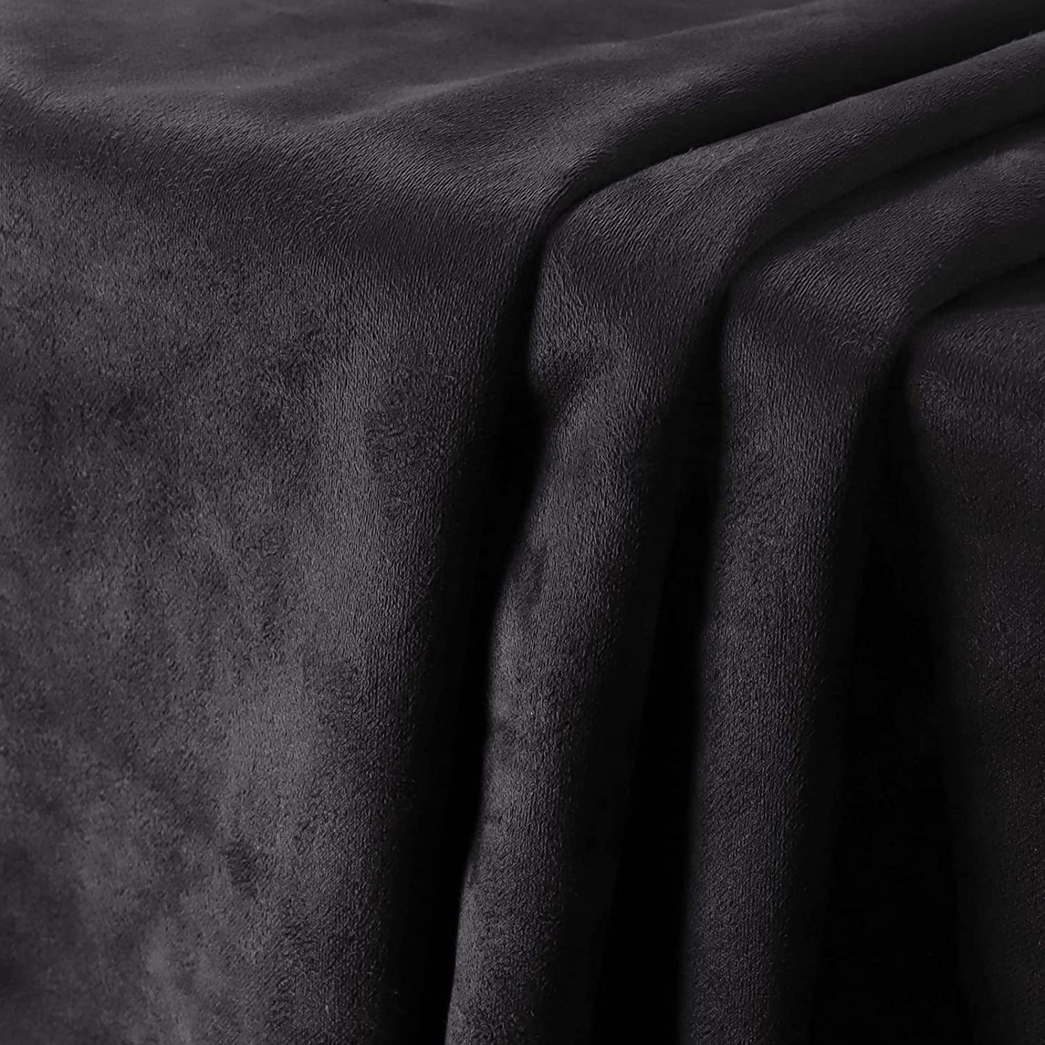 Suede Fabric by The Yard 60"X96" Soft Ventilation Material Polyester Synthetic Suede Fabric(Double Side) for Car Headliner, Cushion, Boats, Home Décor&DIY - Black