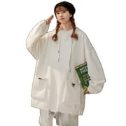 UNBRANDED Suede Hooded Sweatshirt Suit For Women, Unisex Workwear Sweatshirt Suit For Men Khaki Xxxl