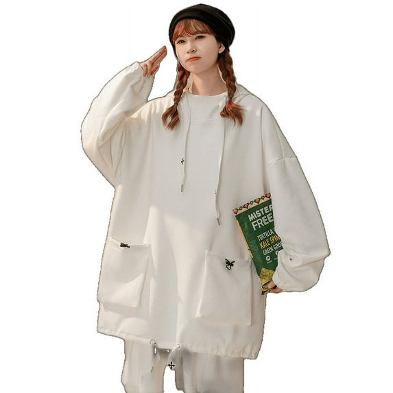 Suede Hooded Sweatshirt Suit For Women, Unisex Workwear Sweatshirt Suit For Men Khaki 2Xl