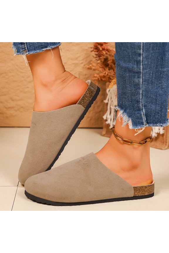 Suede Leather Clogs For Women Indoor And Outdoor – Comfortable Slip Womens Clogs With Cushioned Footbed
