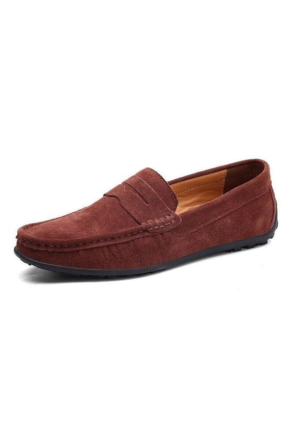 Suede Leather Men Casual Shoes Loafers Leather Driving Moccasins Slip on Shoes