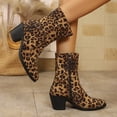 thumbnail image 1 of Suede Look Boots,Mid Calf Boots for Women - Tall Fashion Boots with Suede-Look Upper, Pointed Toe and Side Zipper Mid Shaft Boots, Chunky Block Heel Dress Boots, Casual Footwear for Fall Winter, 1 of 6