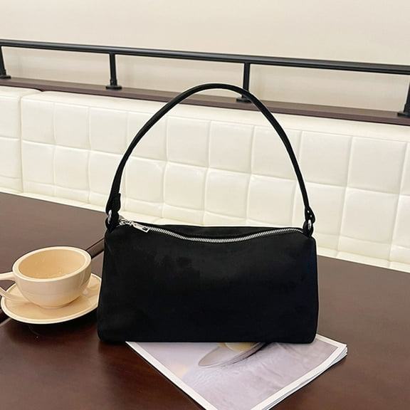 Suede Mini Tote Shoulder Bag For Women 2025 Fall Winter Fashion Handbag Elegant Clutch Purse