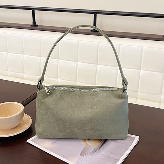 Suede Mini Tote Shoulder Bag For Women 2025 Fall Winter Fashion Handbag Elegant Clutch Purse