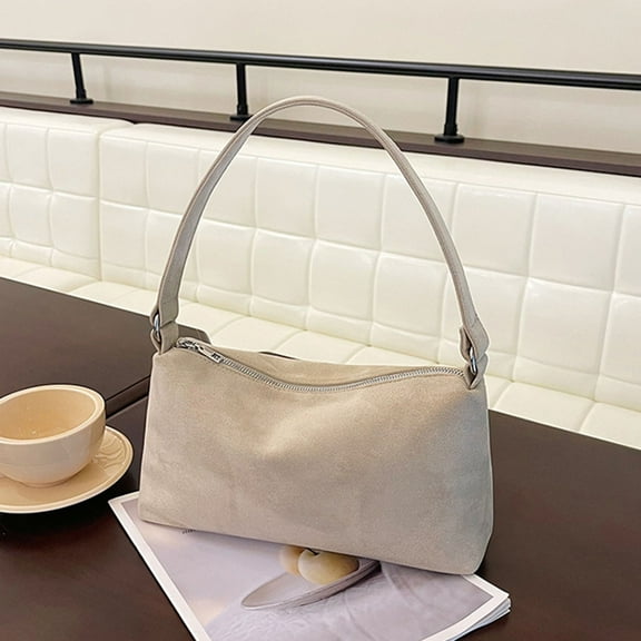 Suede Mini Tote Shoulder Bag For Women 2025 Fall Winter Fashion Handbag Elegant Clutch Purse