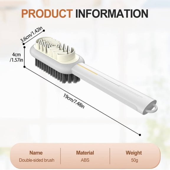 Suede & Nubuck Basic Cleaning Tool,Double-Side Suede Leather Cleaning Brush,7.48"×1.42"×1.57",1PC (White)