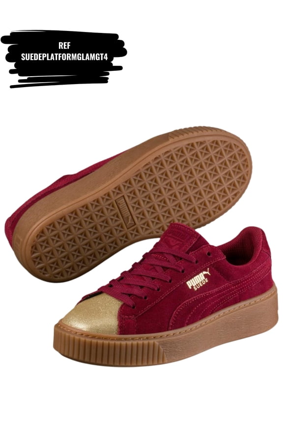 Suede Platform Glam Gold Tibetan - 5<br />1/2, Red