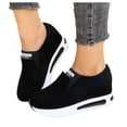 thumbnail image 1 of Suede Platform Loafers for Women Comfortable Wide Toe Box Slip On Orthopedic Walking Shoes Casual Non Slip Work Shoes Black Size 6.5, 1 of 7
