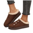thumbnail image 1 of Suede Platform Slippers for Women Soft Memory Foam Winter Plush House Slippers Non Slip Walking Clogs, 1 of 7