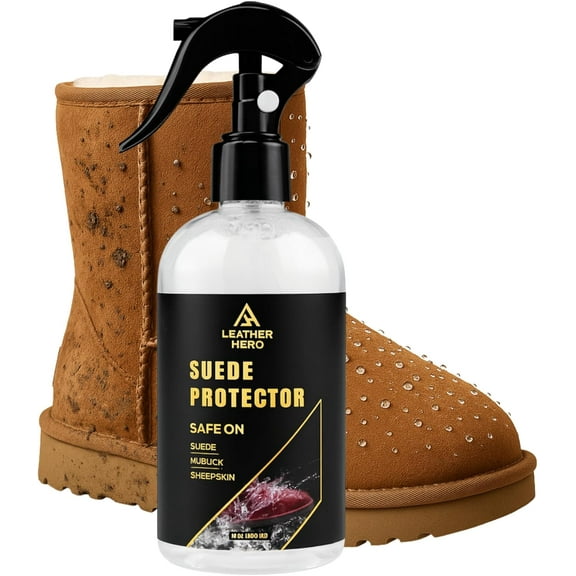 Suede Protector Compatible with Ugg Boots (10oz) - Waterproofing Spray for Suede Boots, Shoes, Jackets, Accessories - Water & Stain Repellant Spray