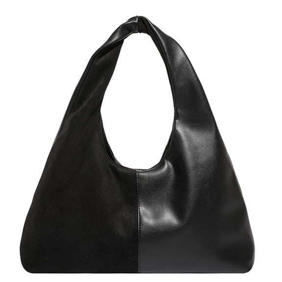 Suede Purse Slouchy Suede Hobo Bags for Women Trendy Splicing Leather Tote Bag Handbag
