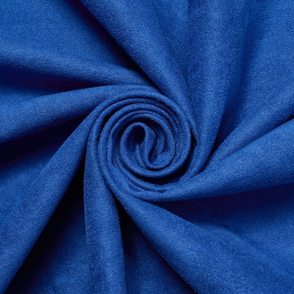 Suede Scuba Double Knit Faux Leather Polyester 60" Fabric By The Yard - Royal Blue (5 Yards)