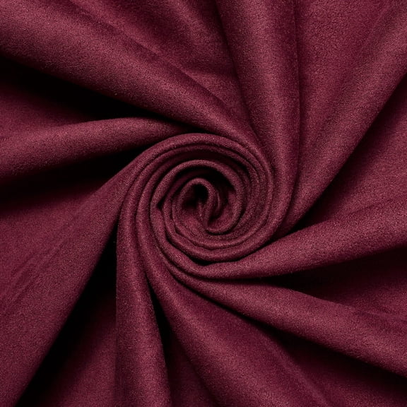 Suede Scuba Double Knit Faux Leather Polyester 60" Fabric By The Yard - Wine (1 Yard)