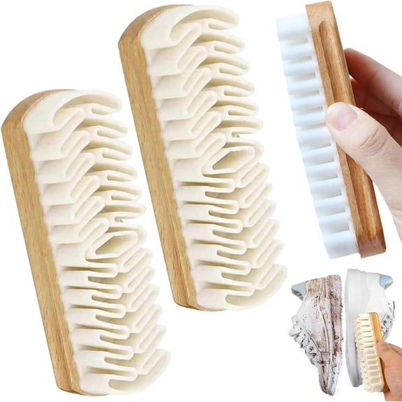 Suede Shoe Brush and Eraser, 2026 Upgraded Suede Brush and Eraser, Soft Suede Shoe Brush Cleaner, Suede Cleaning Brush for Shoes, Bags, Jacket, Purse, Sofa with Wooden Handle, Stain Eraser