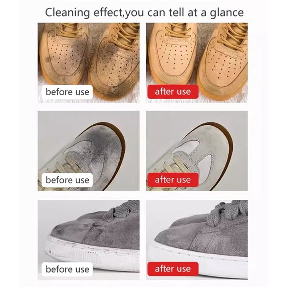 Suede Shoe Brush and Eraser, Aetherz 2-In-1 Suede & Nubuck Cleaning Kit - Soft Rubber Brush & Eraser, Bags & Shoes, Gentle Stain Removal & Revitalizing Care