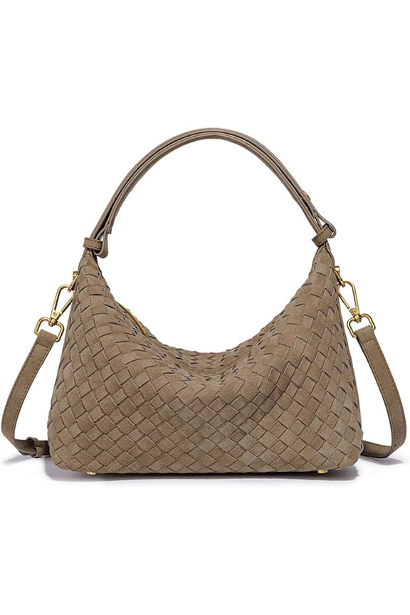 Suede Shoulder Bag - Stylish Hobo Satchel, Slouchy Handbag, Crescent Crossbody Purse & Tote