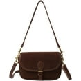 thumbnail image 1 of Suede Shoulder Bags For Women Retro Clutch Saddle Bag Small Tote Bag Slouchy Satchels Crossbody Purses Crescent Handbag Fall, 1 of 12